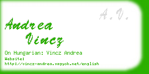 andrea vincz business card